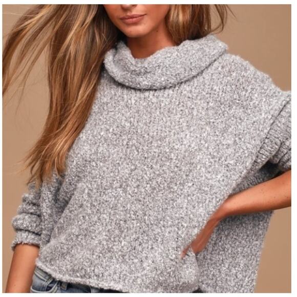 Free People BFF Cowl Neck Sweater S Grey - Picture 1 of 6